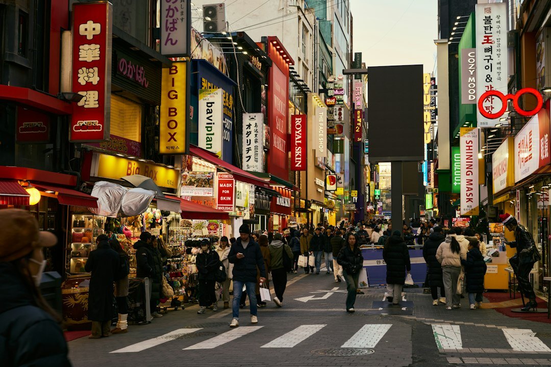 busy retail district